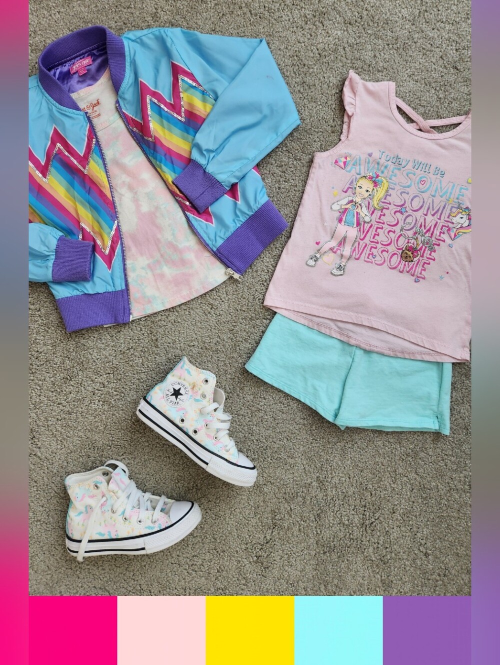 Girls 4T Mix & Match Bundle | Jojo Siwa, Sparkle, Rainbow, School | 4 Pieces